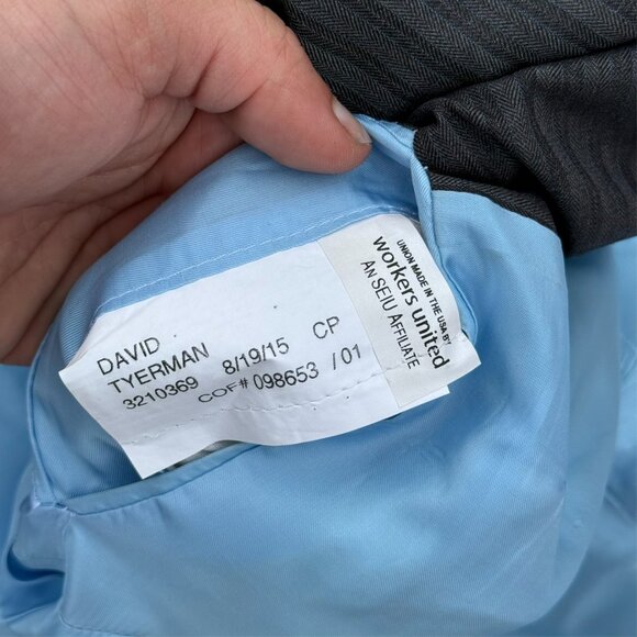 Tom James Royal Classic Suit 2pc Holland & Sherry Savile Row Striped 40L 32x33 - Picture 15 of 16